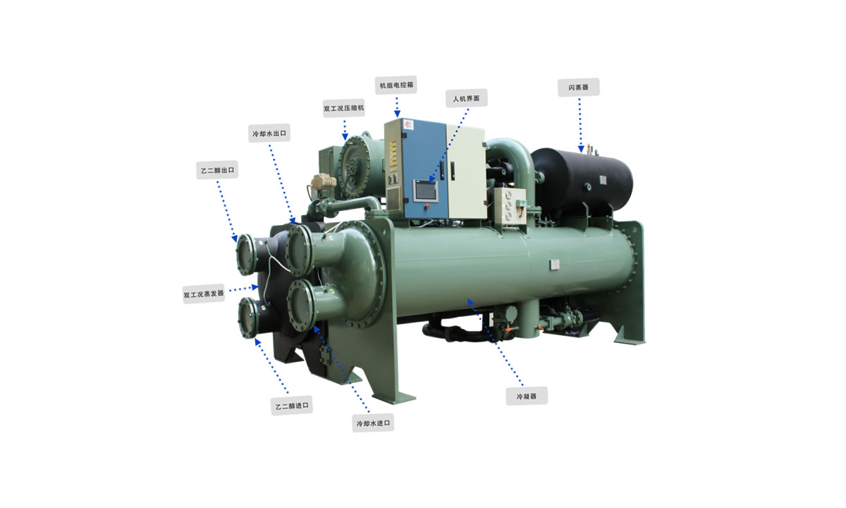 冰蓄冷双工况制冷机组结构示意图